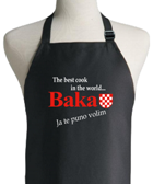 Apron - Baka Black -The Best Cook In The World Baka Ja Te Puno Volim